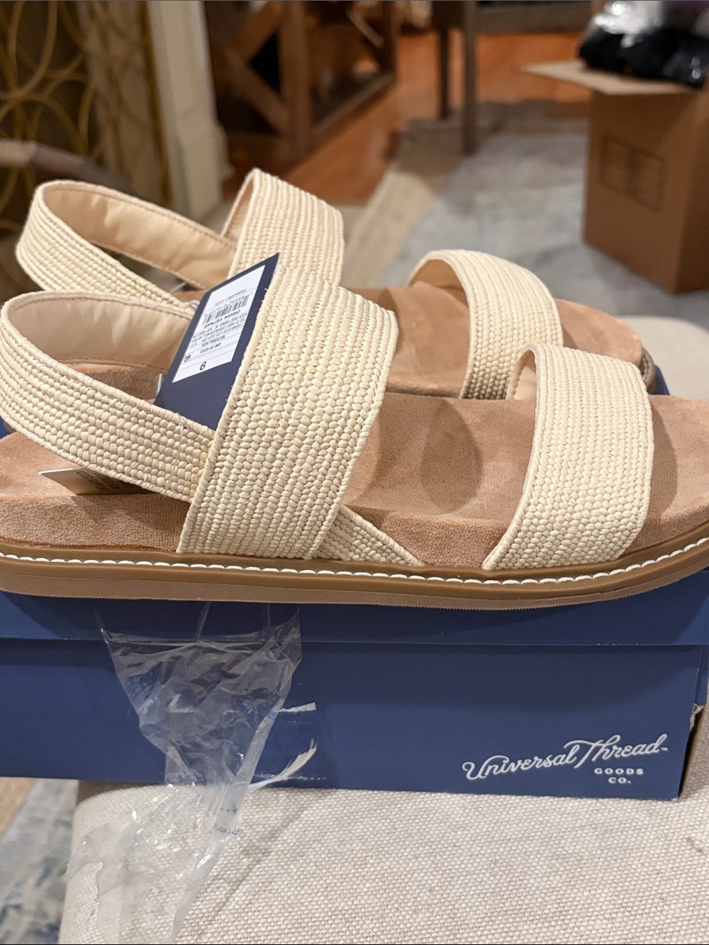 Universal Thread Natural Ada Sandals with Memory Foam Insole/NIB/9M - Picture 9 of 12
